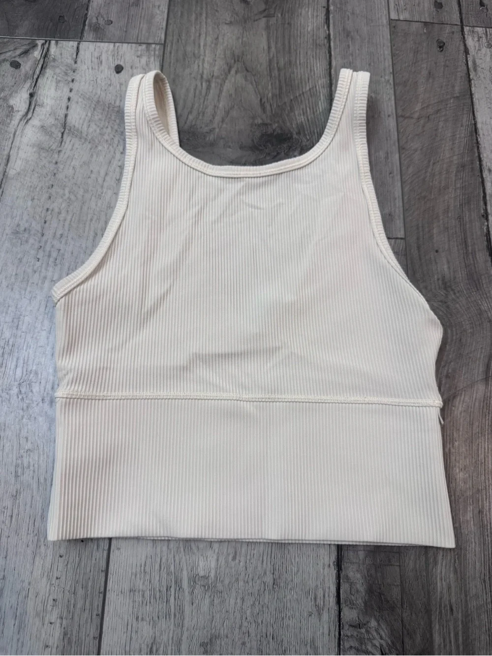 Lululemon Power Pivot Rib Tank Top Bone Ivory  Women's Size 4-6 W1CQMS